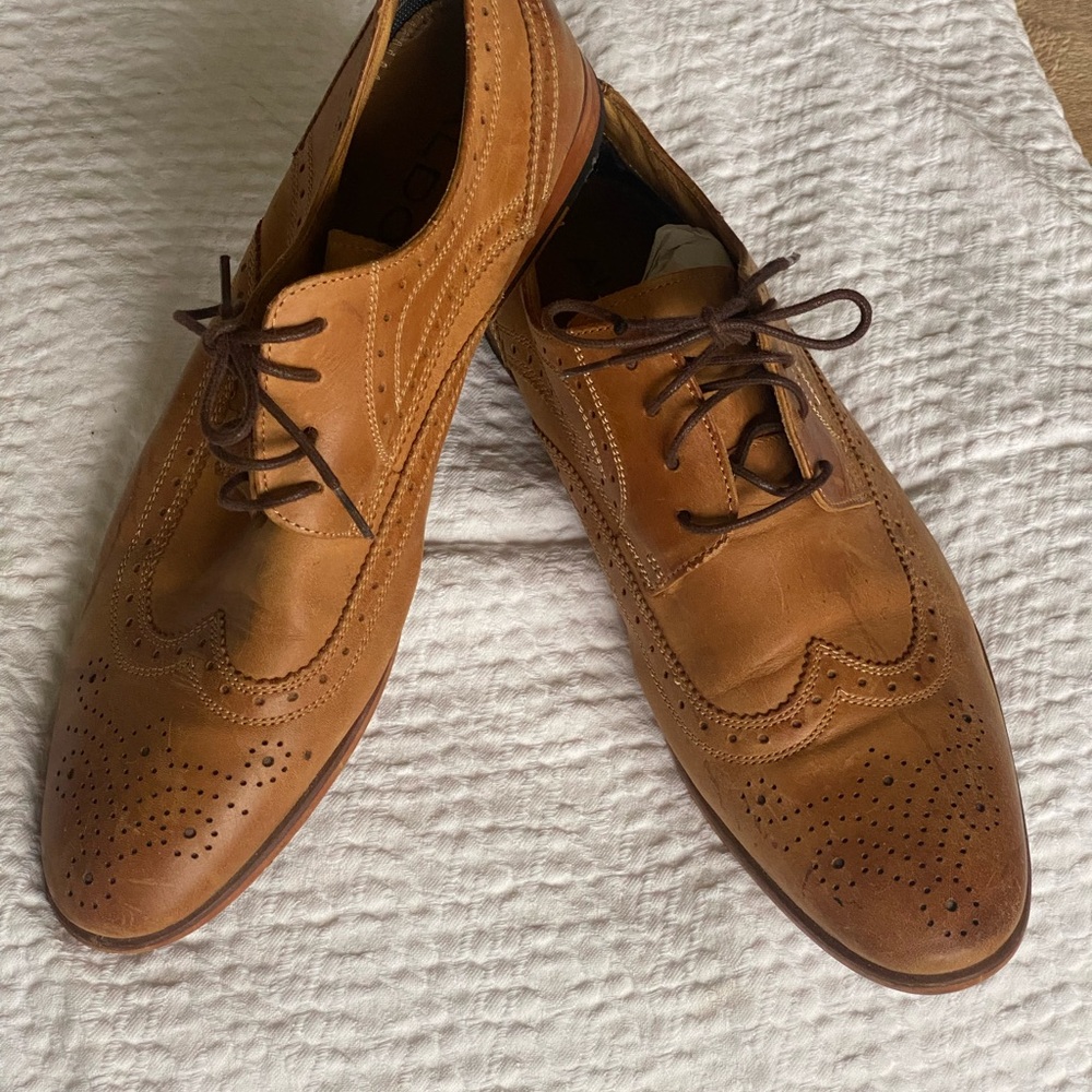 Aldo Tan Leather Oxford Wingtips Size 11